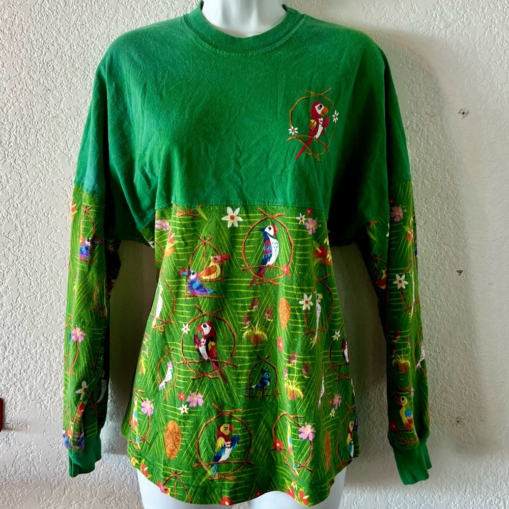 Green Parrot Print Sweater